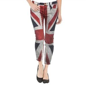 Hudson Krista Crop Super Skinny Jeans Union Jack